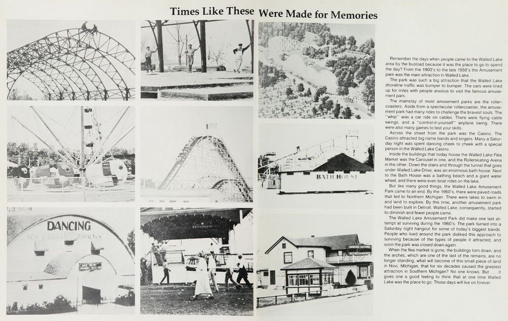 Walled Lake Amusement Park (Walled Lake Park) - Walled Lake Central Yearbook (newer photo)